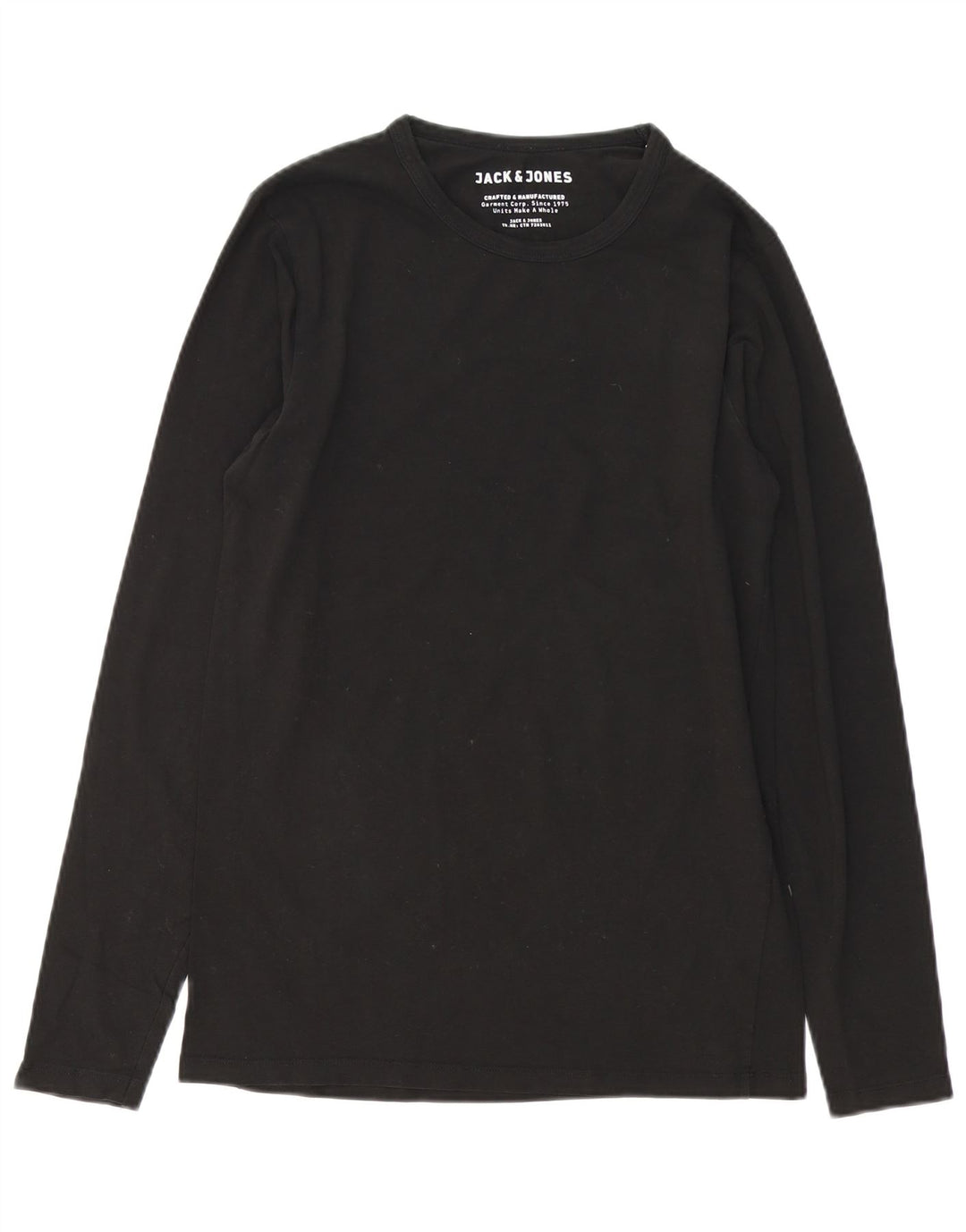 Jack & Jones Hombre Top Manga Larga Medio Algodón Negro