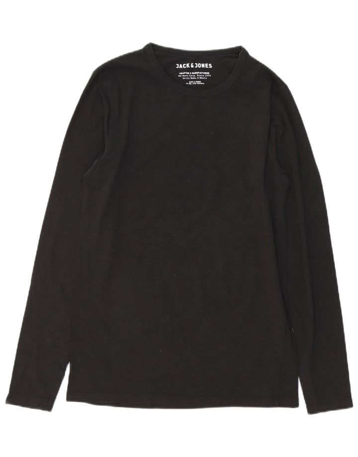 Jack & Jones Hombre Top Manga Larga Medio Algodón Negro