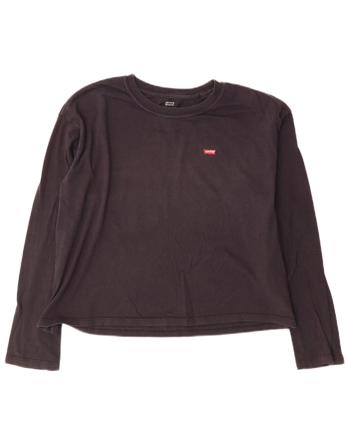 Levi's Top corto para mujer de manga larga UK 44 Algodón azul marino mediano