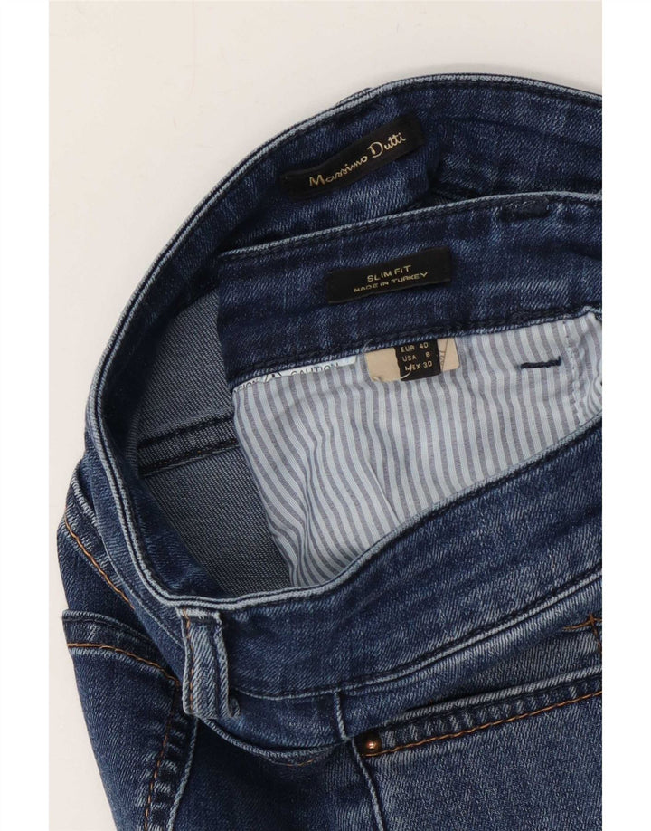Massimo Dutti Jeans Slim Mujer EU 40 Medium W30 L31 Azul