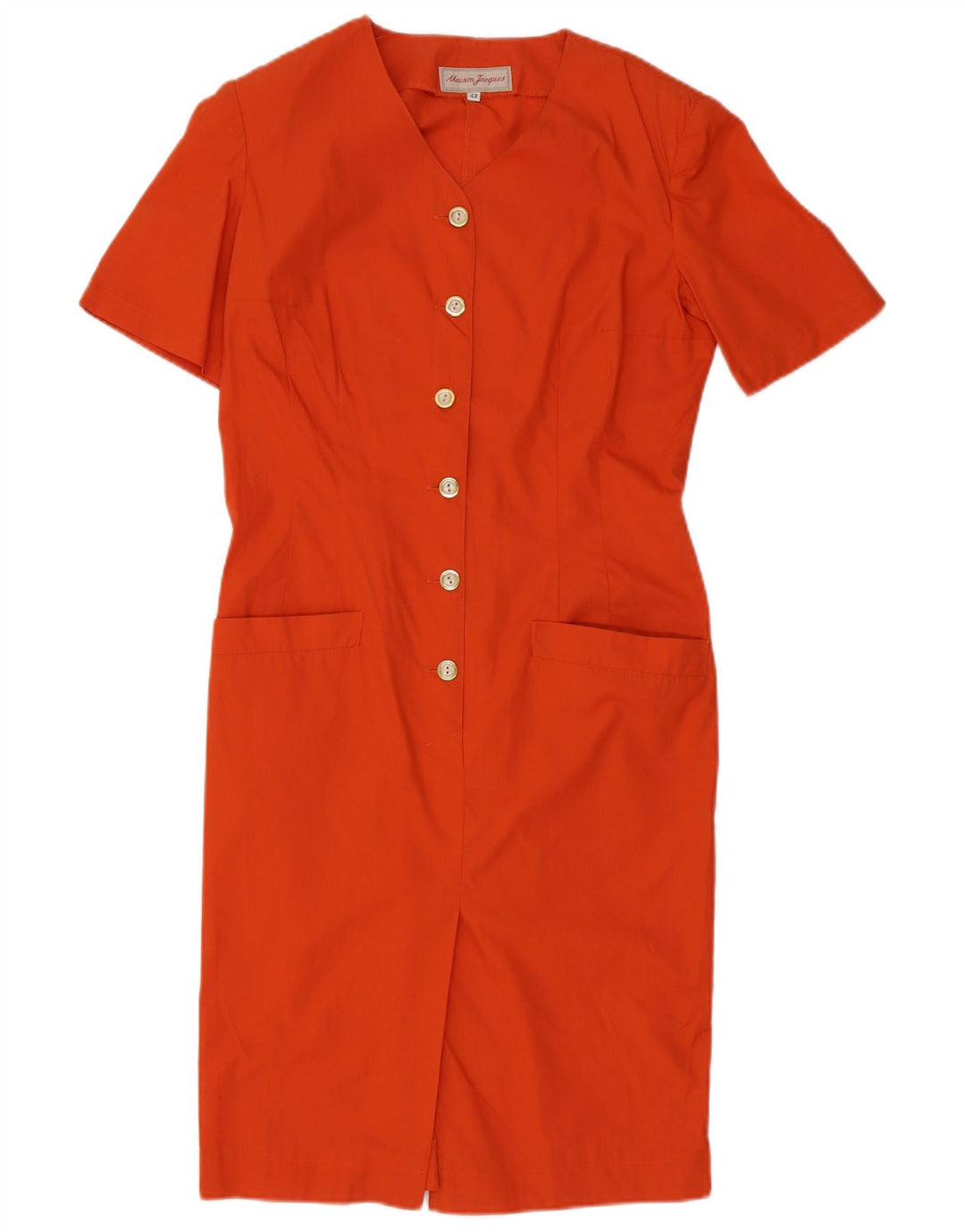 Vestido camisero para mujer Maison Jacques IT 42 Algodón naranja medio