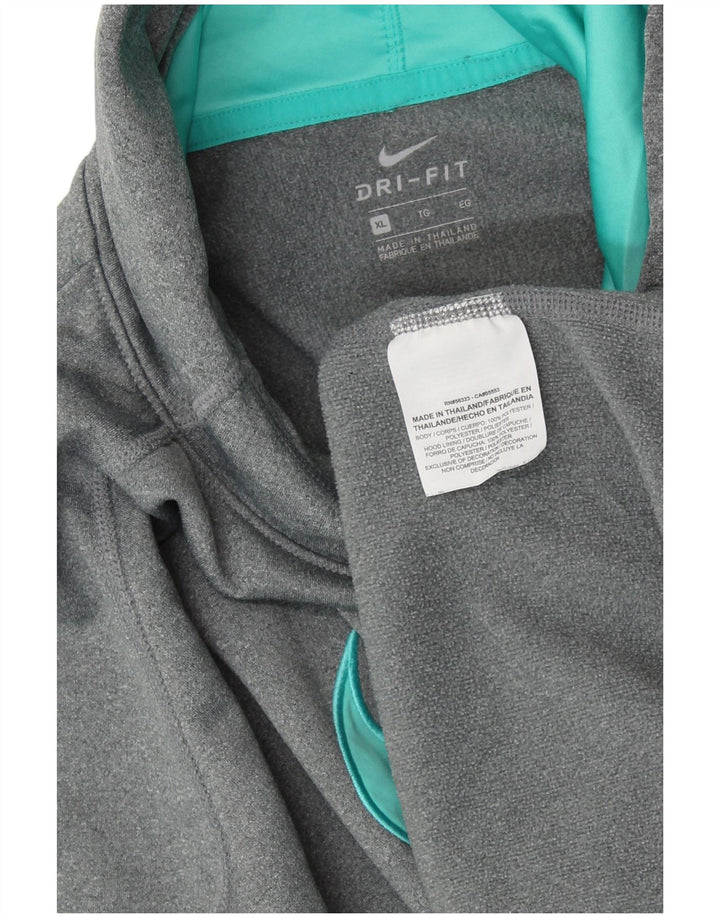 NIKE Sudadera con capucha gráfica para mujer UK 40 XL Poliéster gris
