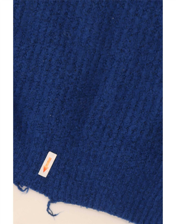 Zara Mujer Oversize Roll Neck Jumper Sweater UK 10 Small Azul Acrílico