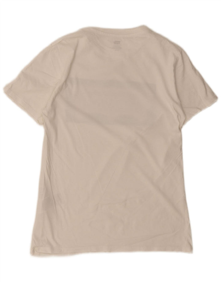 Levi's Camiseta gráfica para hombre Top Small White Cotton
