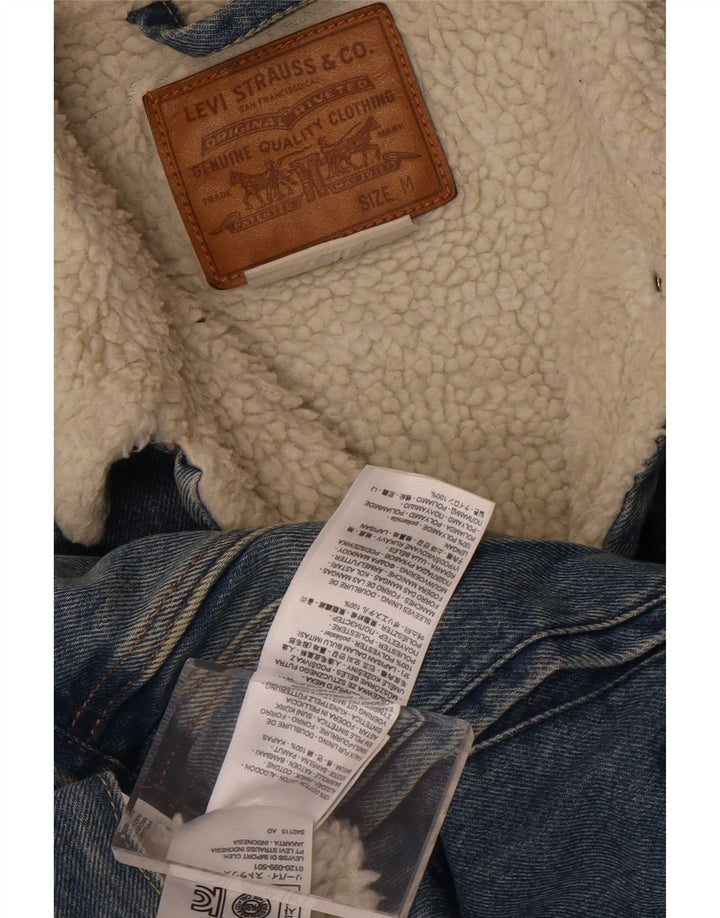 Levi's Chaqueta vaquera Sherpa para hombre Reino Unido 38 Algodón azul medio