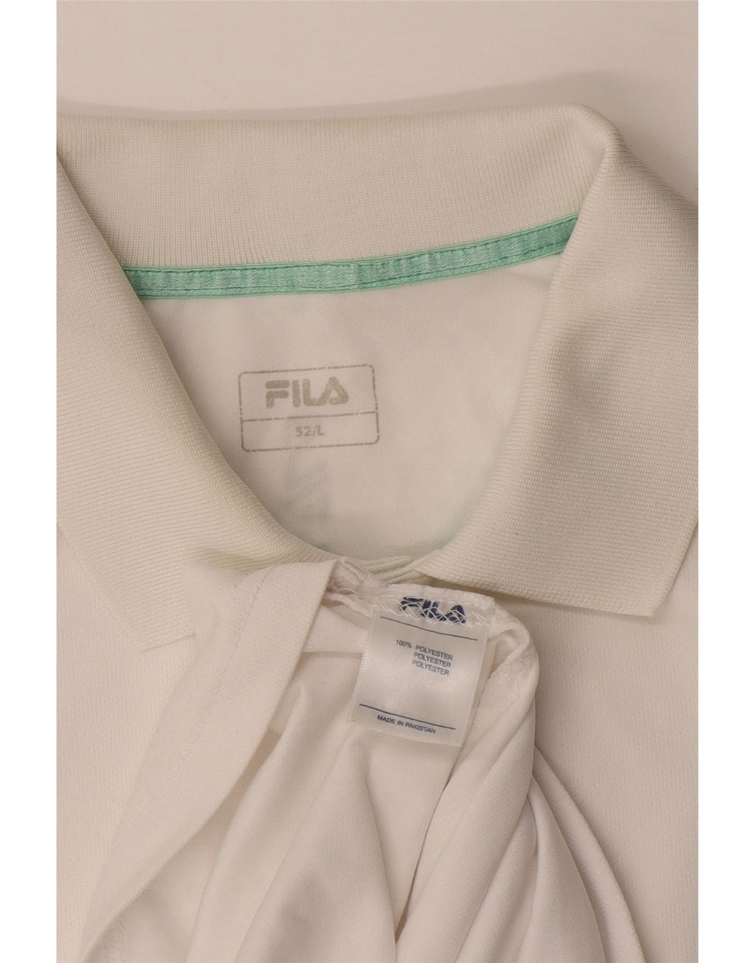 Polo FILA para hombre IT 52 poliéster blanco grande