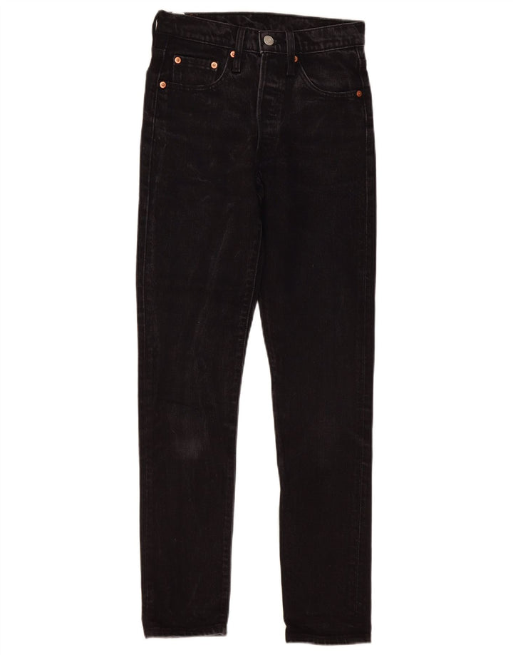 Levi's Mujer 501 Vaqueros Rectos W24 L30 Algodón Negro