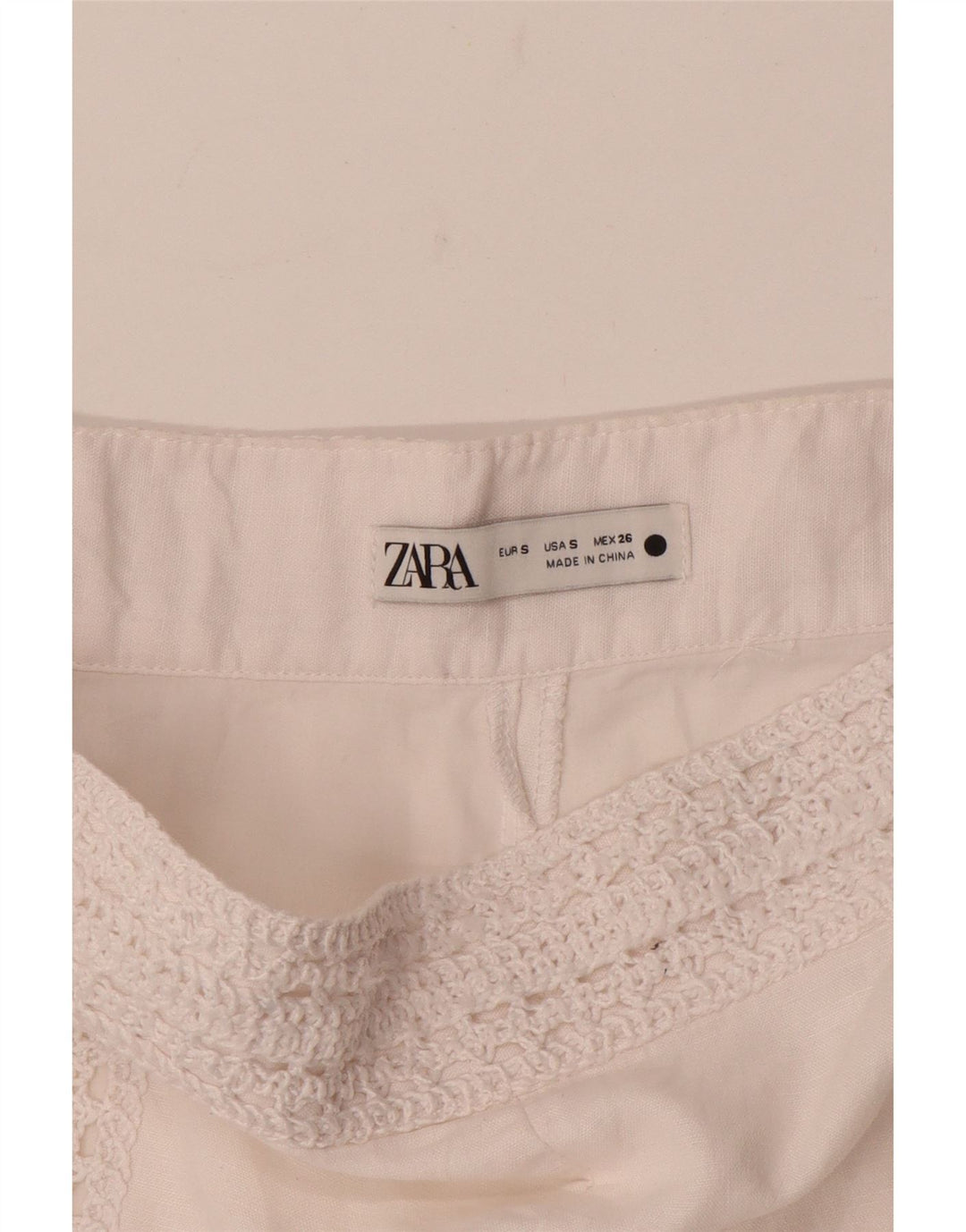 Zara Mujer Pantalones Cortos Casuales Pequeño W26 Blanco
