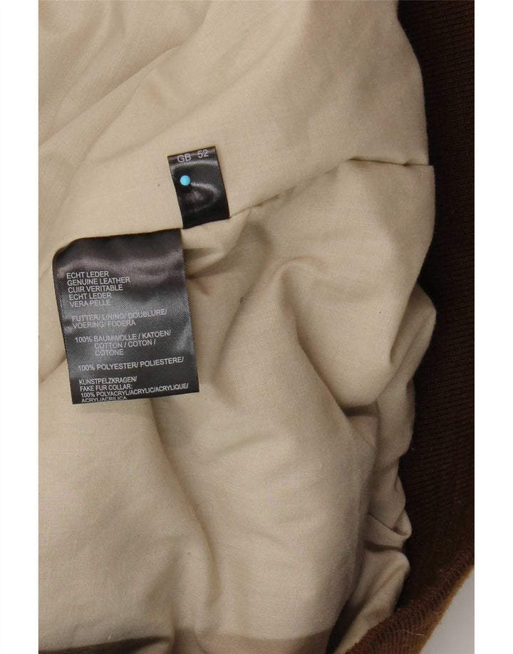 Maddox Chaqueta de cuero para hombre UK 52 6XL Cuero marrón