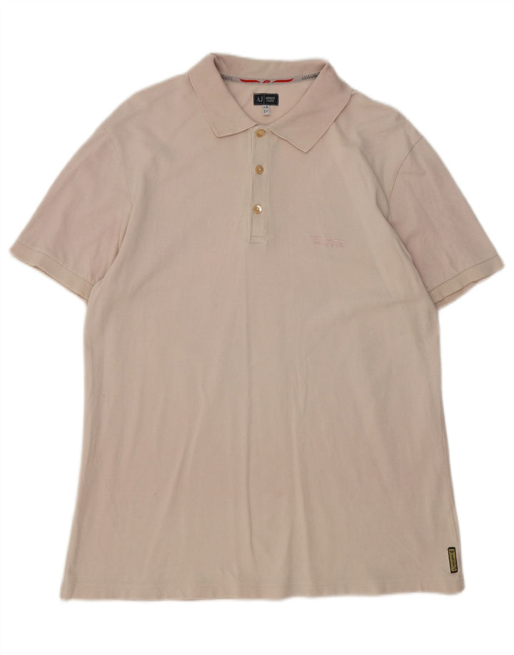 ARMANI JEANS Mens Polo Shirt XL Pink Vintage Armani Jeans and Second-Hand Armani Jeans from Messina Hembry 