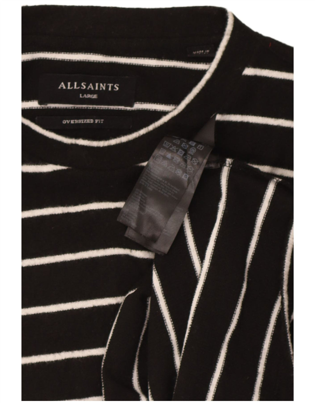 All Saints Mujer extragrande UK 16 Grande Poliéster a rayas negras