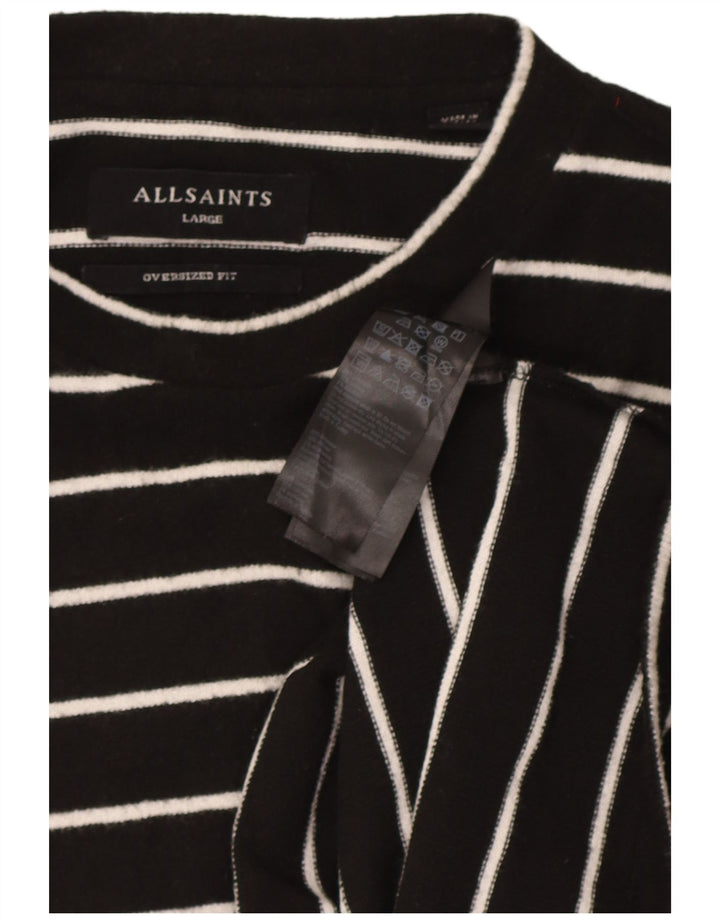 All Saints Mujer extragrande UK 16 Grande Poliéster a rayas negras