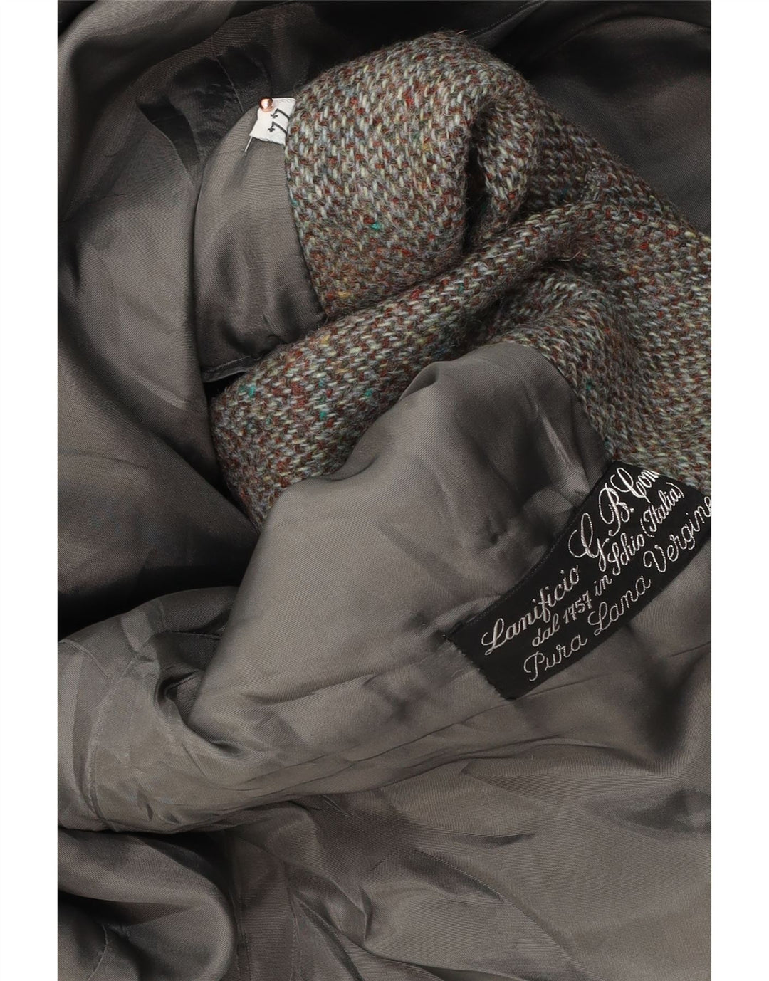 LANIFICO CAMPORE Chaqueta tipo blazer de 2 botones para mujer IT 44 Chevron marrón medio