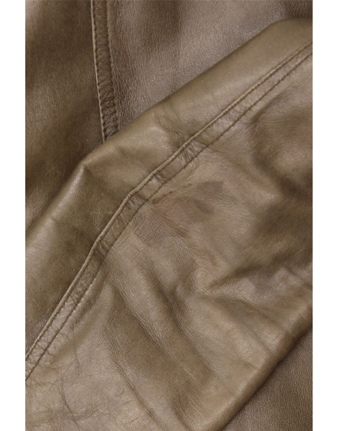 Chaqueta de cuero vintage para mujer IT 42 Cuero caqui medio
