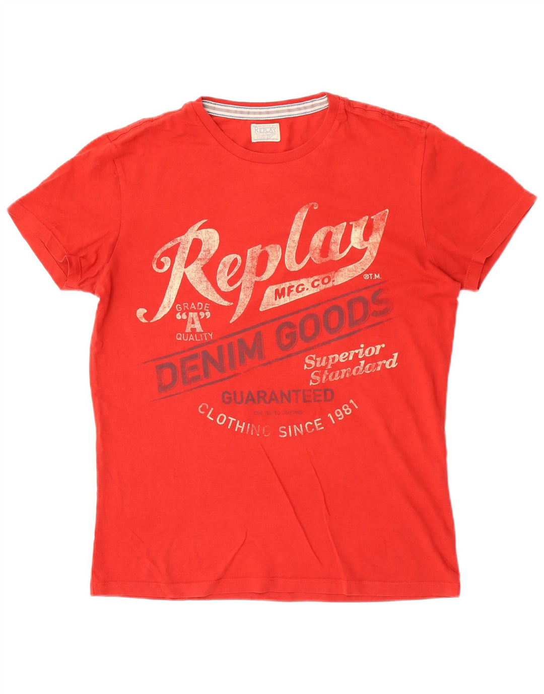 Replay Camiseta gráfica para hombre Top mediano rojo