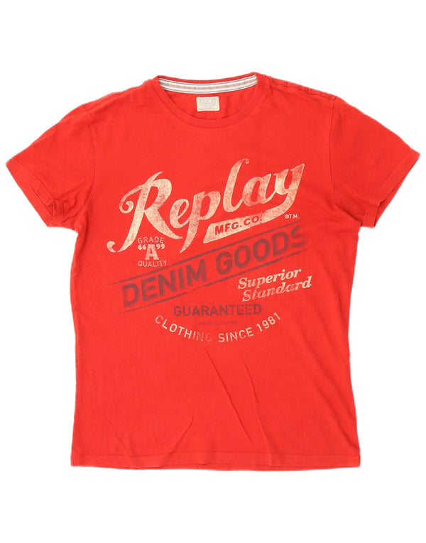 Replay Camiseta gráfica para hombre Top mediano rojo