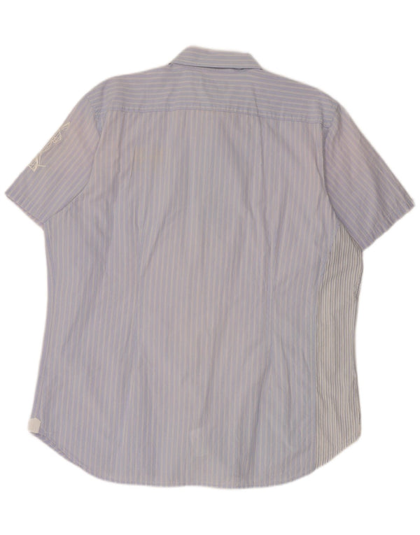 La Martina Camisa gráfica de manga corta para hombre 2XL Algodón azul