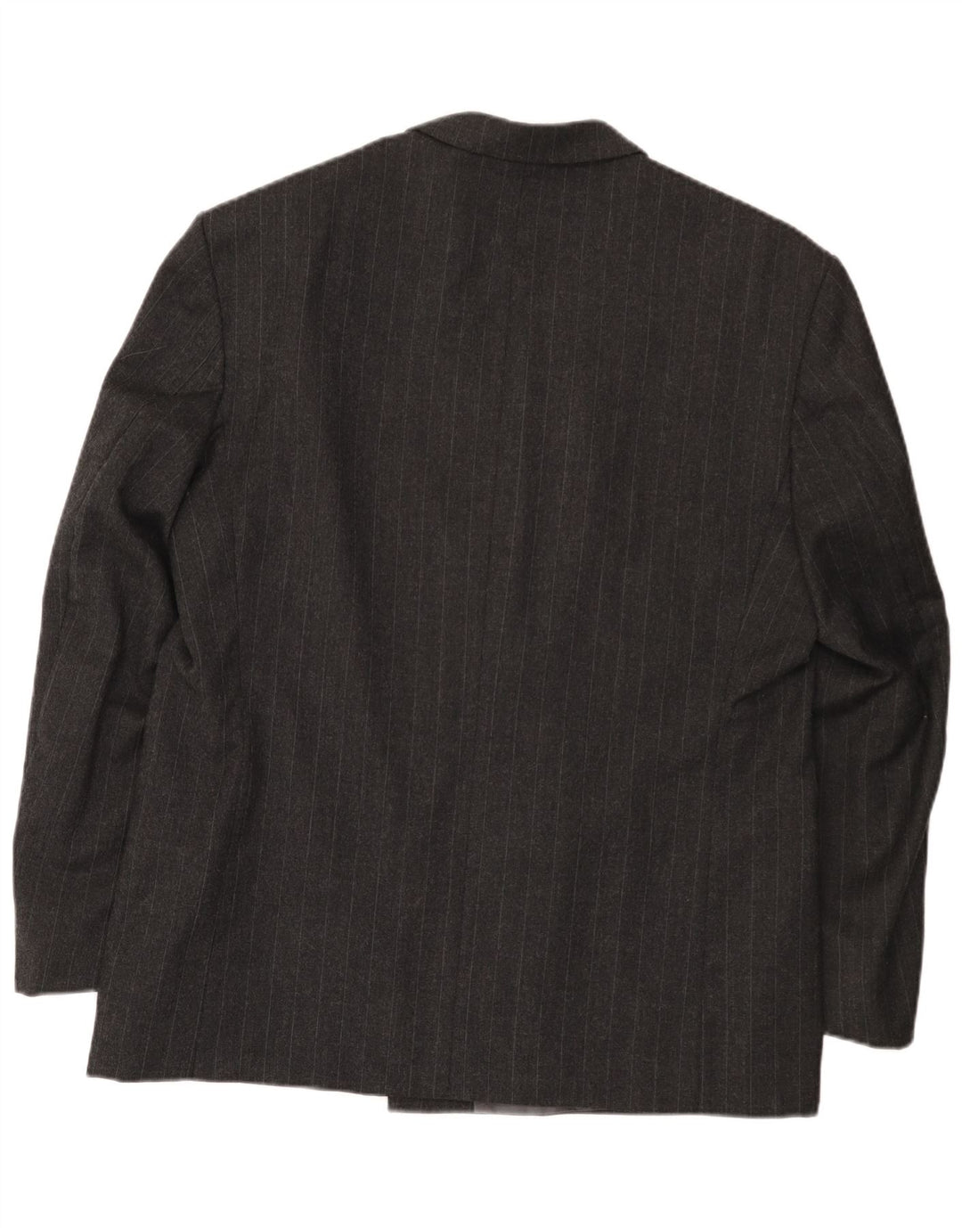 Vintage hombres doble pecho Blazer chaqueta EU 54 2XL lana gris a rayas
