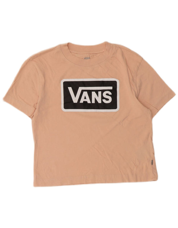 Vans Camiseta corta gráfica para mujer Top UK 10 Small Pink Cotton