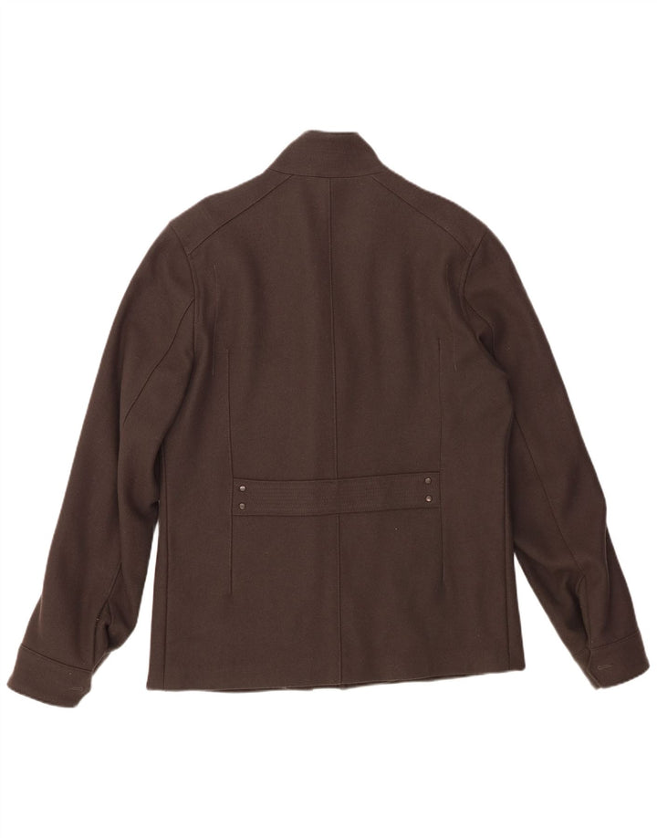 REISS Chaqueta cortavientos para hombre UK 40 Large Gris Lana Virgen