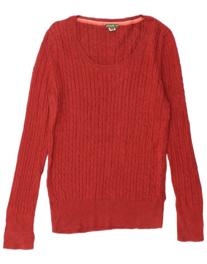 EDDIE BAUER Jersey Seattle con cuello barco para mujer, talla 40, talla M, color rojo