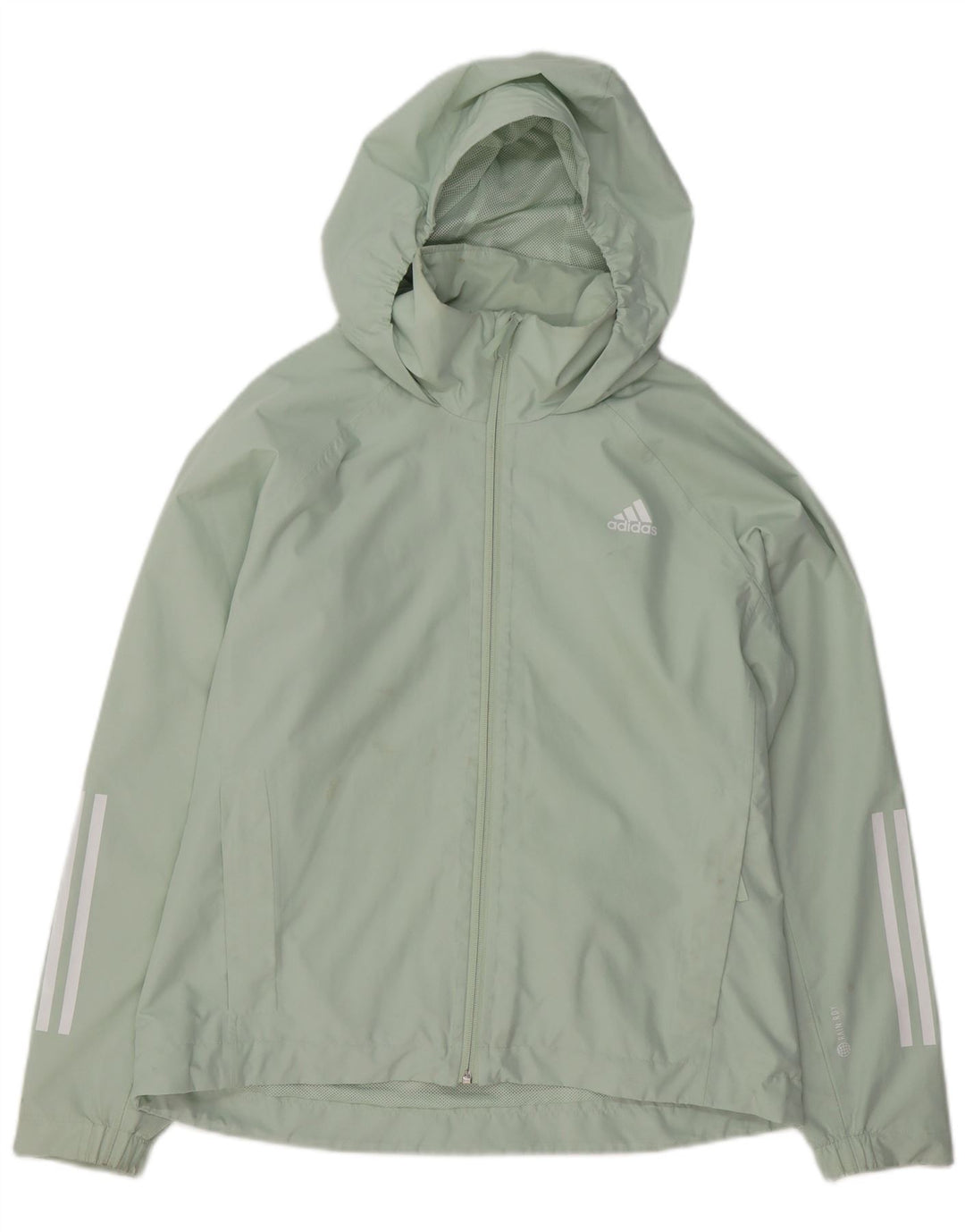 Adidas Chaqueta impermeable con capucha para mujer UK 16/18 Large Verde Poliéster