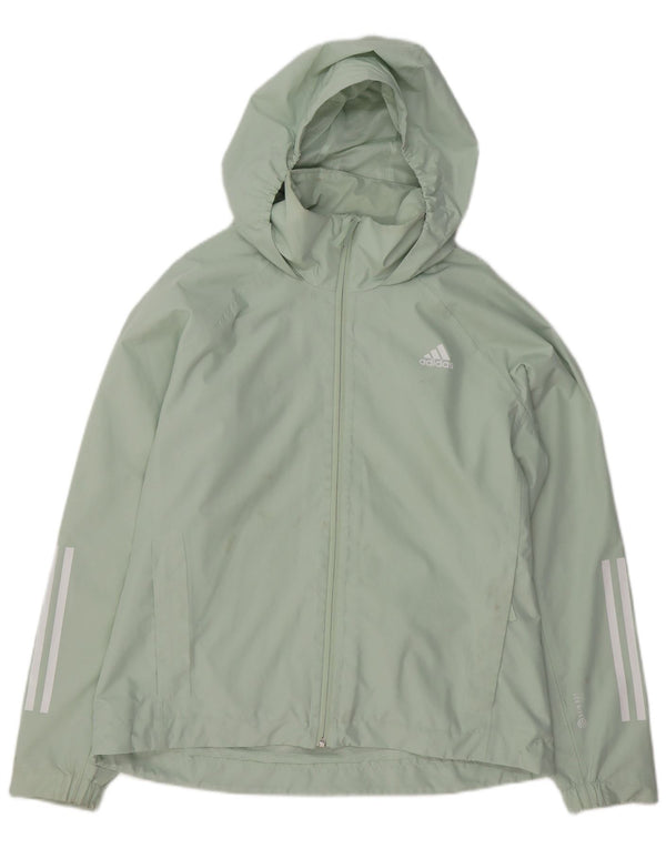 Adidas Chaqueta impermeable con capucha para mujer UK 16/18 Large Verde Poliéster