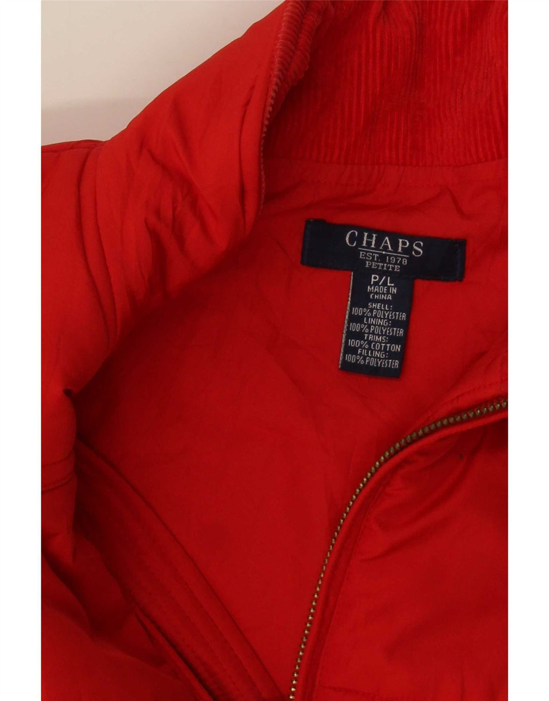 Chaps Chaleco acolchado para mujer UK 40 Grande Poliéster rojo