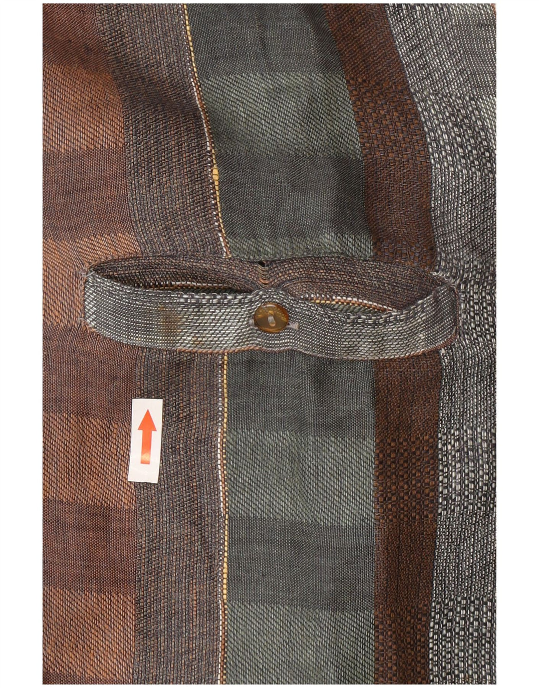 Vintage hombres manga corta pullover camisa XL multicolor check lino
