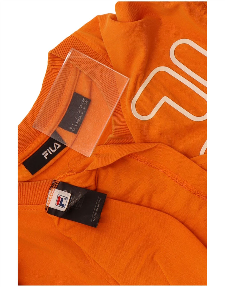 Fila - Camiseta gráfica para hombre, talla pequeña, algodón naranja