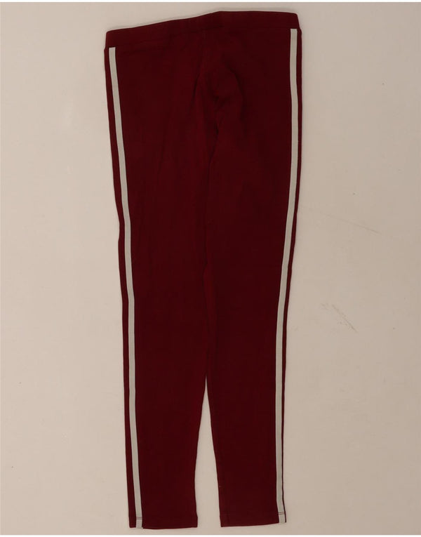 Adidas Womens Leggings UK 8 Small Burgundy Cotton