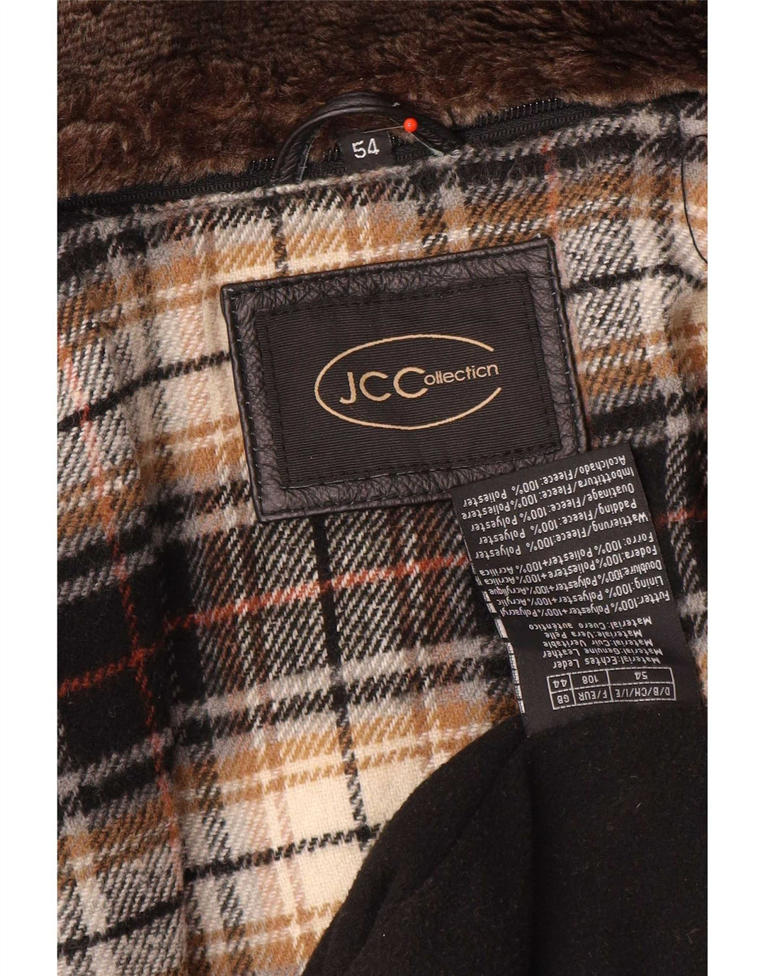 JCC Chaqueta de cuero para hombre IT 54 2XL Negro