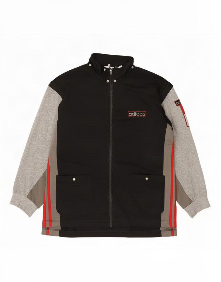 Adidas Hombre Chándal Top Chaqueta XL Negro Colorblock
