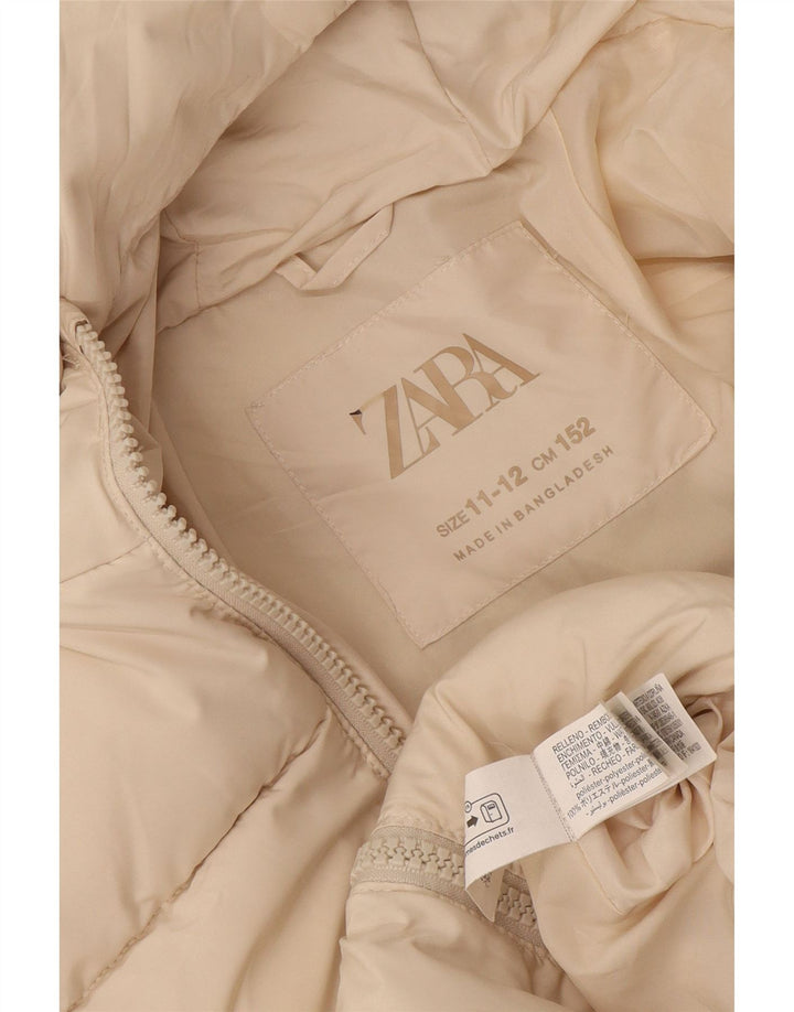Zara Anorak Niña Capucha 11-12 Años Beige Poliéster