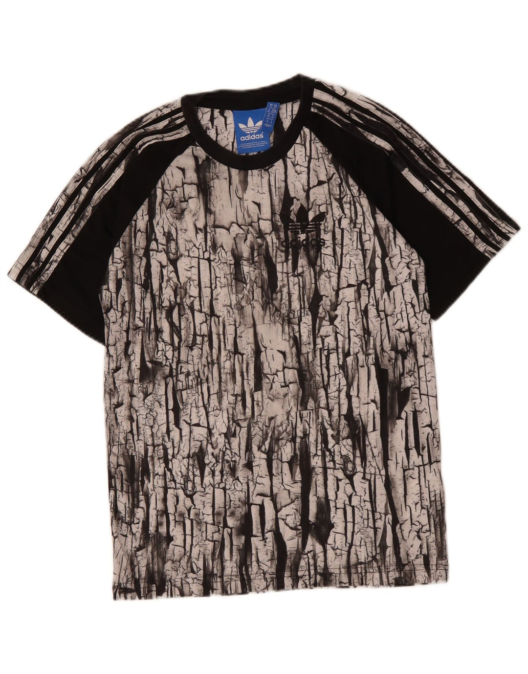 ADIDAS Camiseta con estampado abstracto para hombre Top XS Poliéster negro