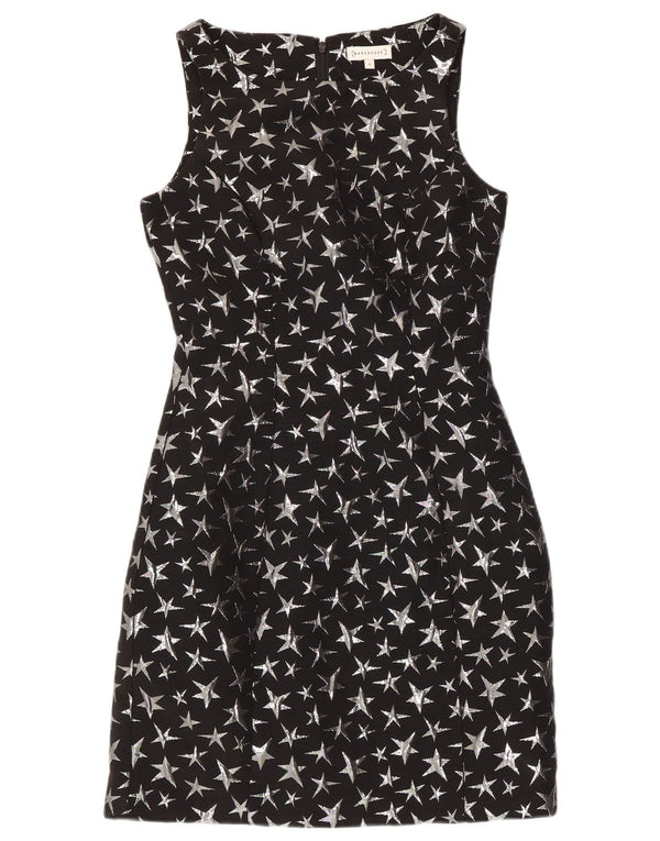 WAREHOUSE Vestido tubo con estampado abstracto para mujer UK 8 Small Black