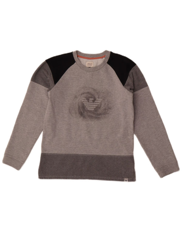 Armani Junior Sudadera estampada para niña 11-12 años Bloque de color gris