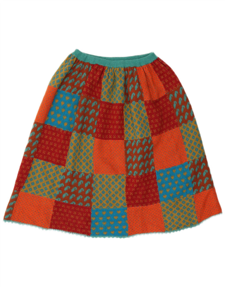 Vintage mujer punto A-Line falda W26 pequeño patchwork multicolor