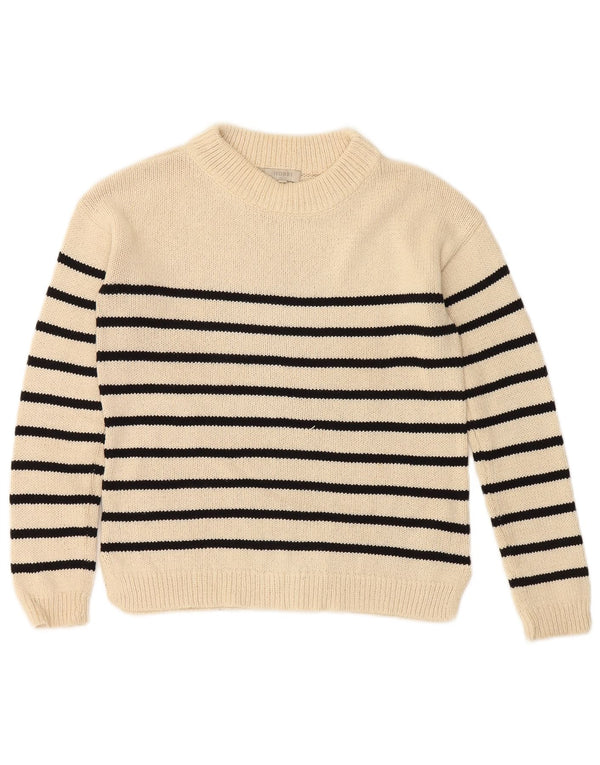 HOBBS Suéter extragrande con cuello redondo para mujer UK 6 XS Off White Stripes