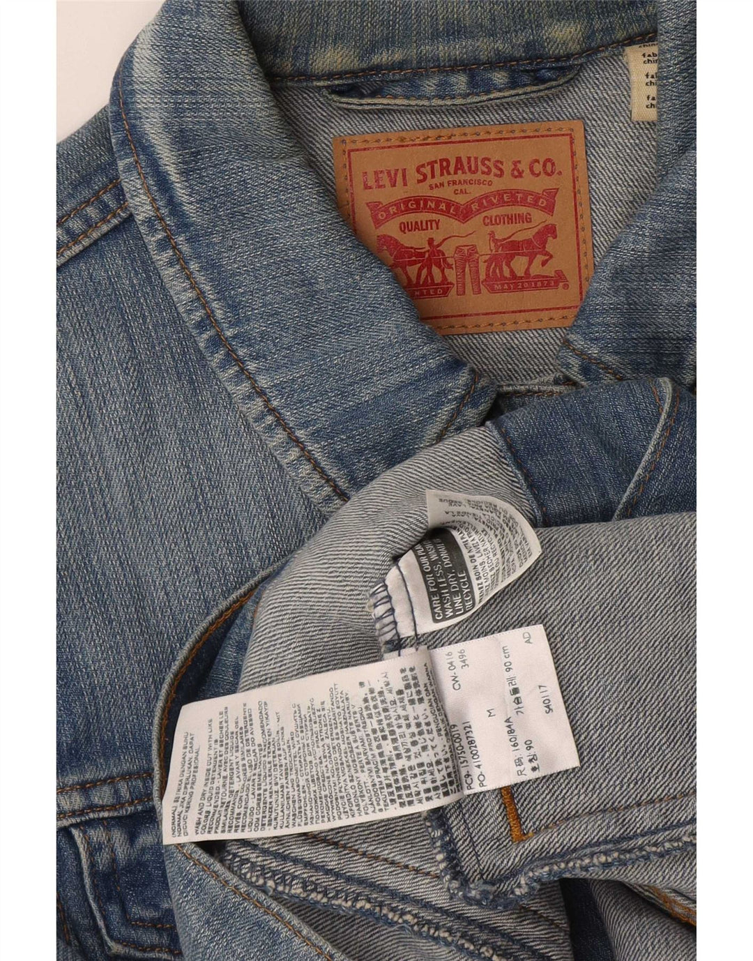 Levi's Chaqueta vaquera para mujer UK 12 Algodón azul medio