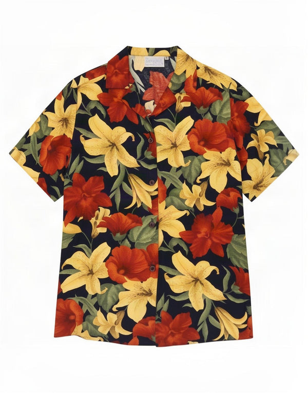 Edinburgh Blusa de manga corta para mujer UK 10 Small Multicolor Floral