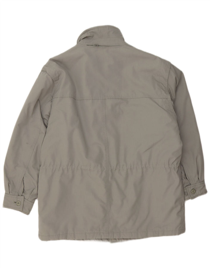 Vintage hombres con capucha chaqueta utilitaria Reino Unido 40 gris grande