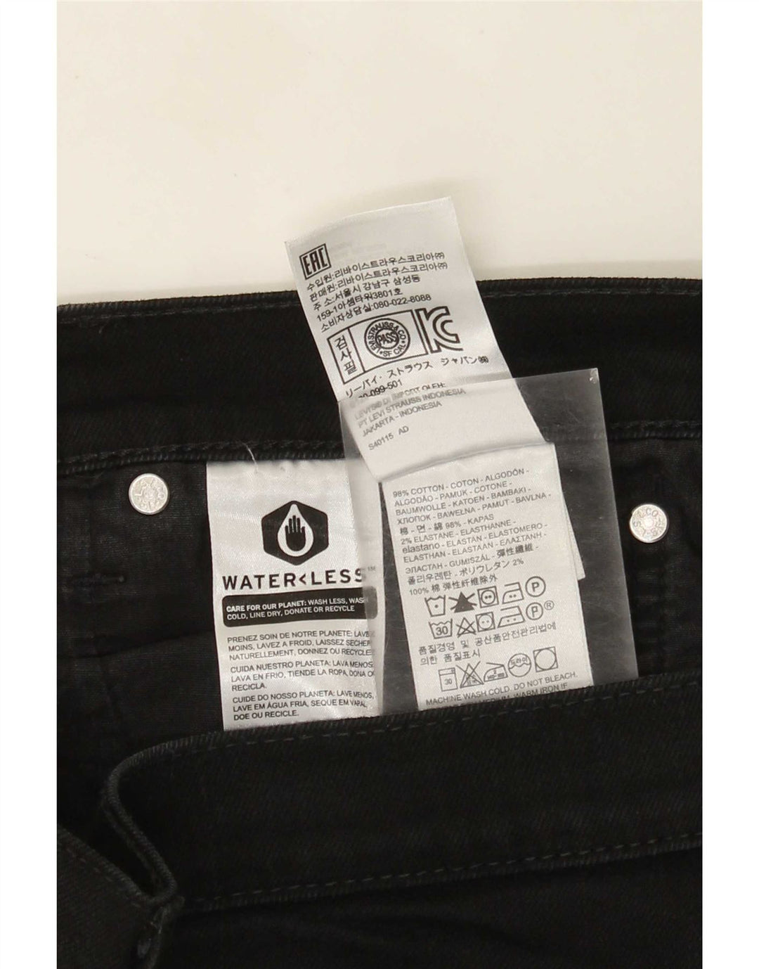 Levi's Vaqueros Slim Mujer W36 L31 Algodón Negro
