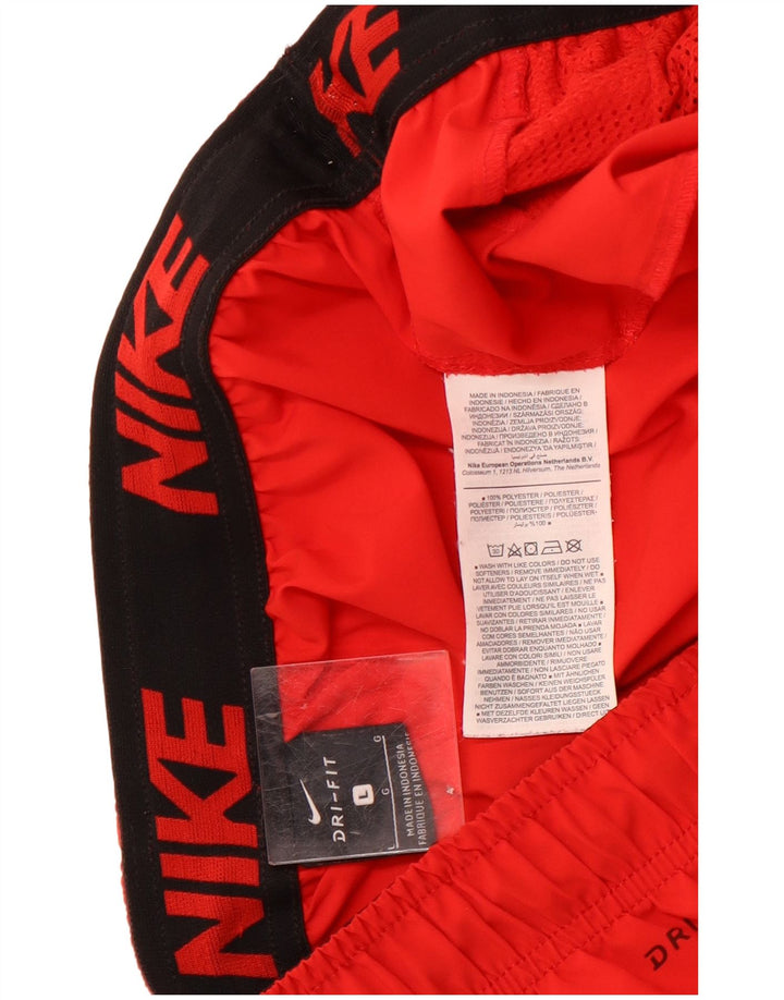 Nike - Pantalones cortos deportivos para hombre, talla grande, poliéster, color rojo