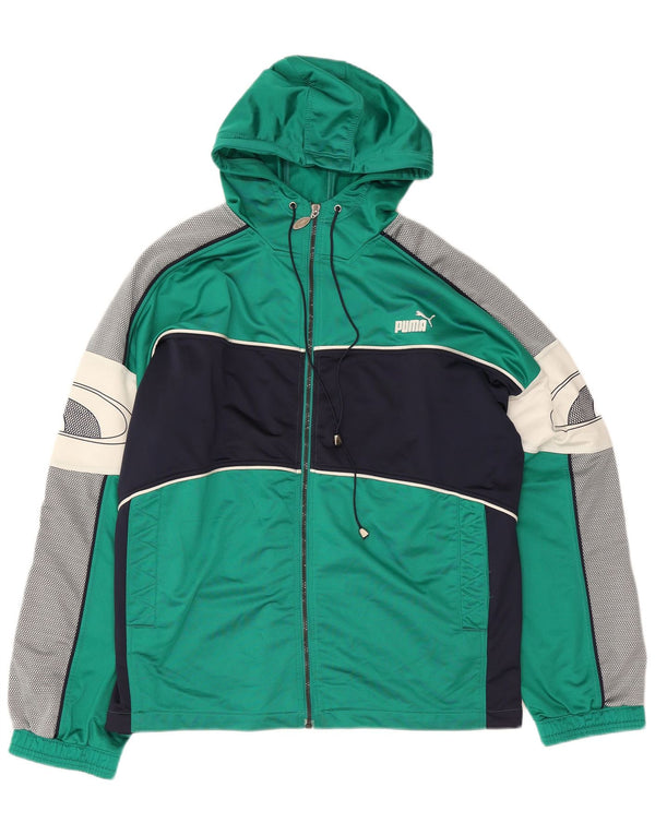 Puma Chándal completo con capucha y gráfico para hombre XL Verde Colorblock Poliéster