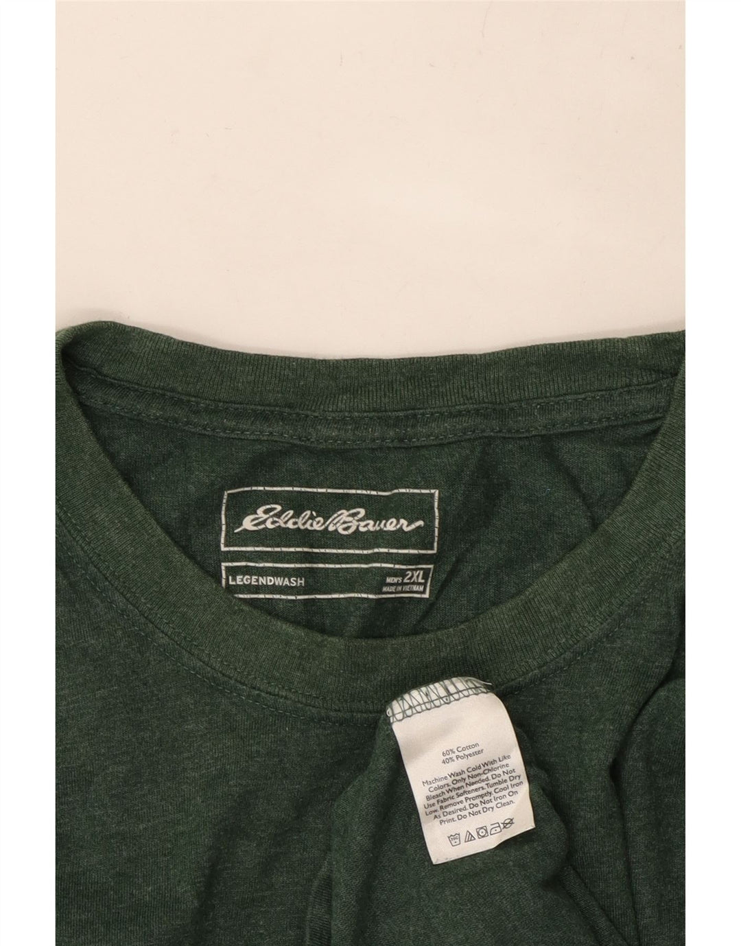 EDDIE BAUER Mens Legendwash Top Manga Larga 2XL Algodón Verde