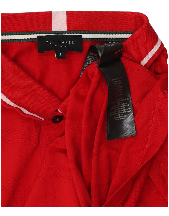 Polo Ted Baker para hombre talla 5 XL algodón rojo