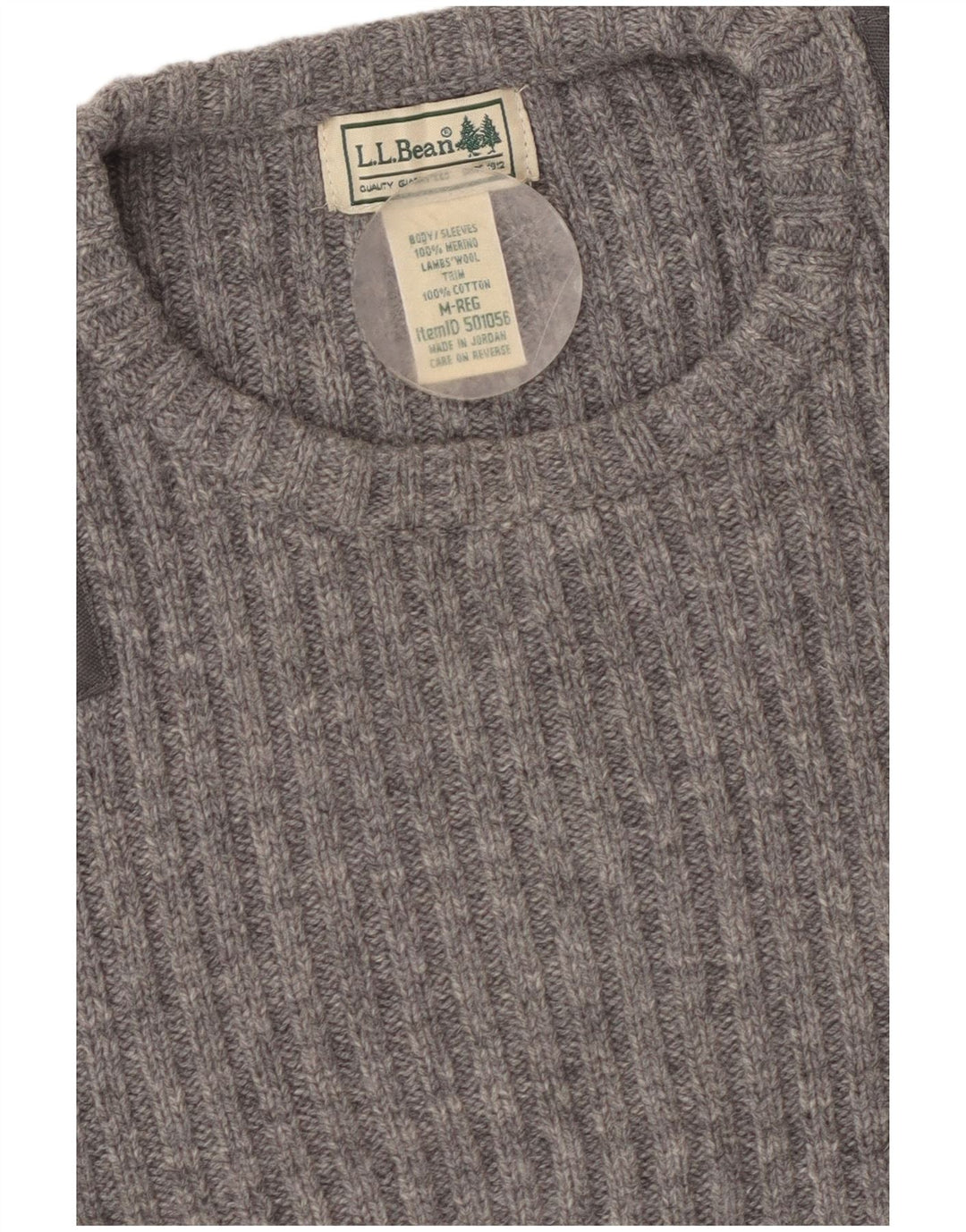 L.L.BEAN Jersey de cuello redondo para mujer UK 12 Algodón gris medio
