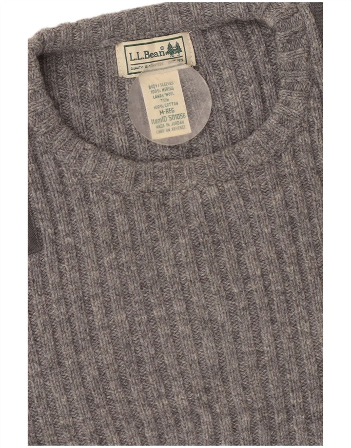 L.L.BEAN Jersey de cuello redondo para mujer UK 12 Algodón gris medio