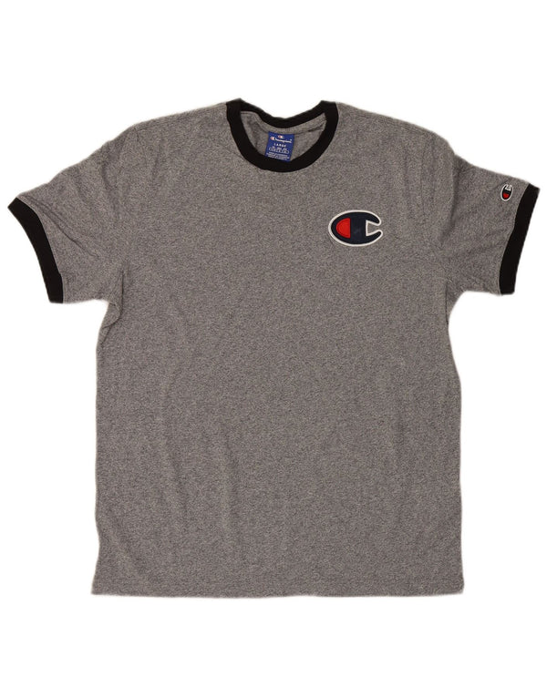 Champion Camiseta gráfica para hombre Top grande de algodón moteado gris